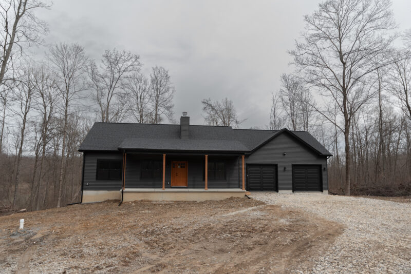 Portfolio Image - Dark modern ranch built for a wooded Ohio landscape